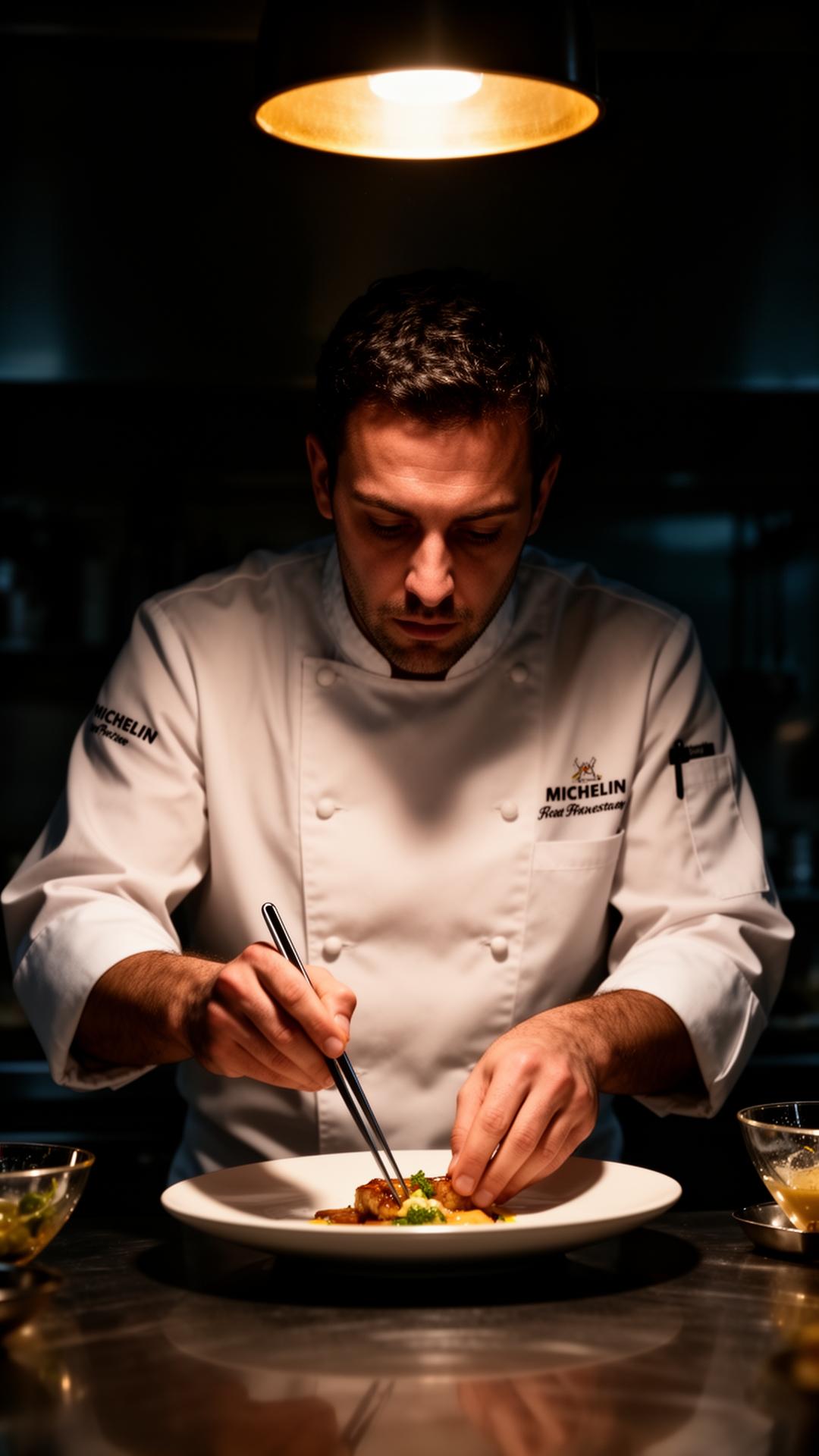 Chef Marin Šarić plating at Cubo